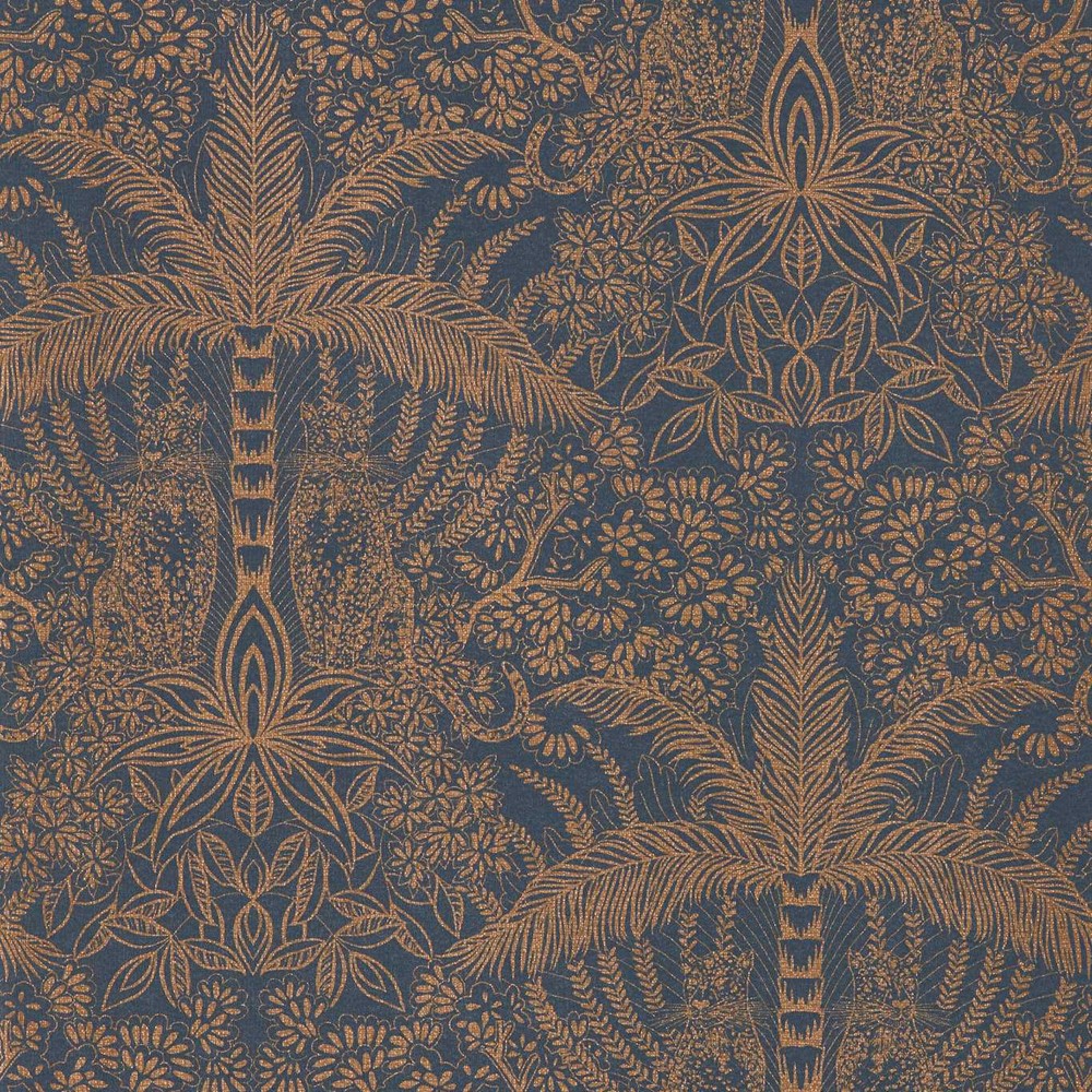 Leopardo Wallpaper W0141 02 by Clarke and Clarke in Copper Midnight